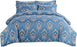 DelbouTree Blue Duvet Cover Set, Damask Print Comforter Cover,Queen